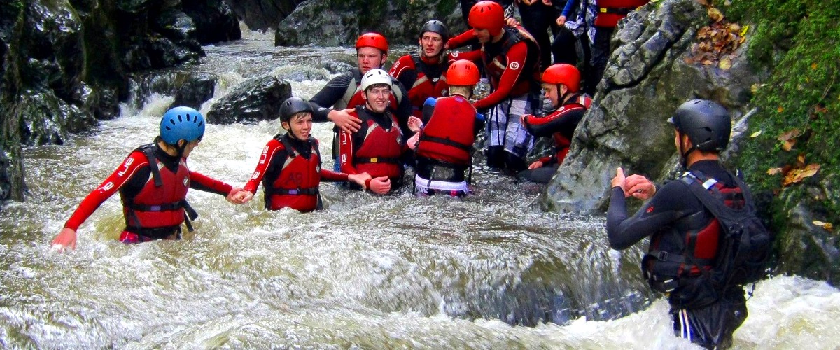 Gorge walking Brecon Beacons National Park