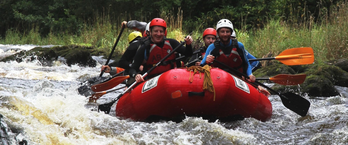 White water rafting in Carmarthenshire Wales