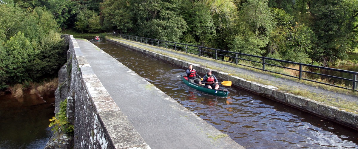 Canoeing over Brecon Viaduct