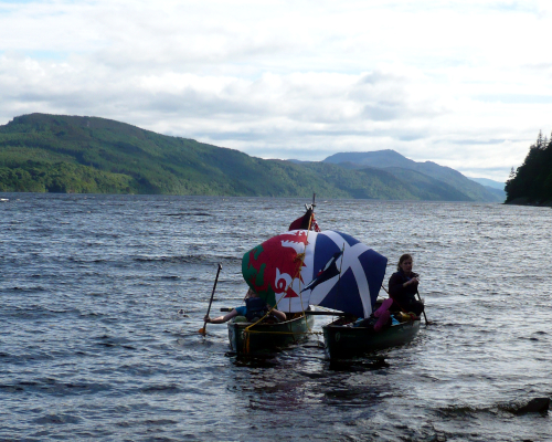 Canoe sailing in Scotland