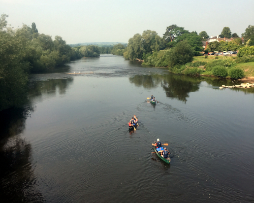 DofE group canoeing down the river