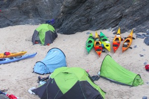 DOFE Beach camping on sea kayaking expedition