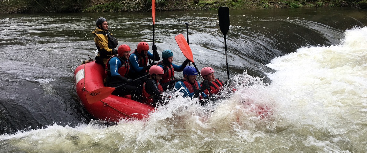 White water Rafting down the Weir in West Wales