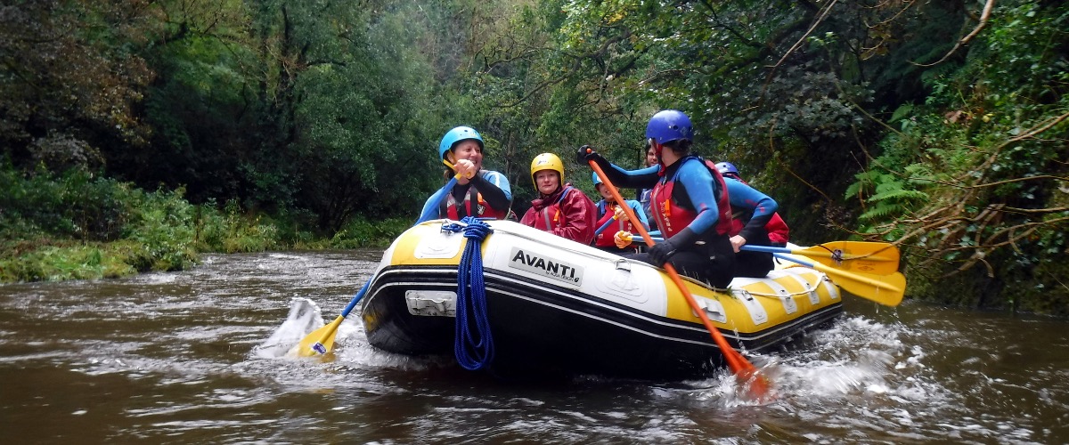 White water Rafting through the Welsh country side