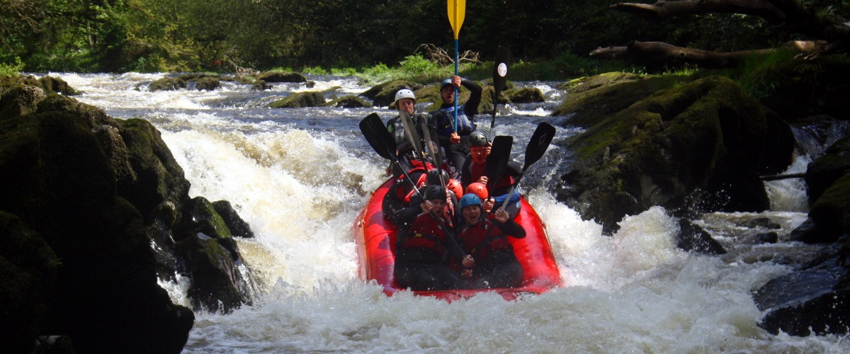White water rafting trip in Wales on the river Teifi