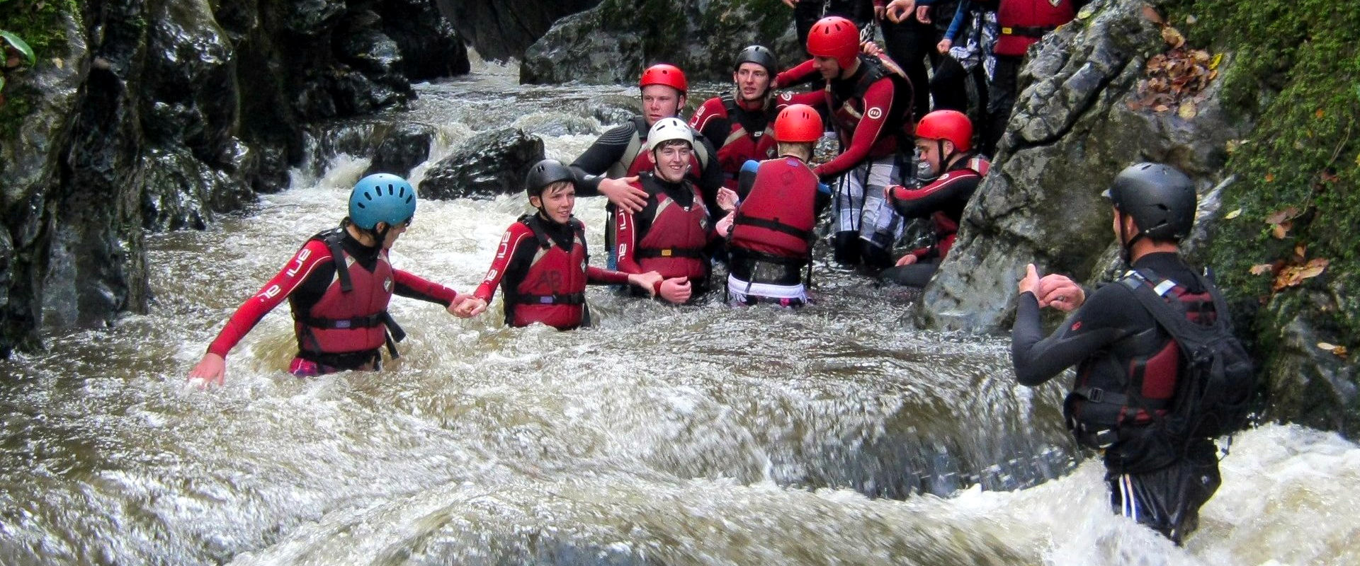 Gorge walking adventure at Dinas Gorge in Wales